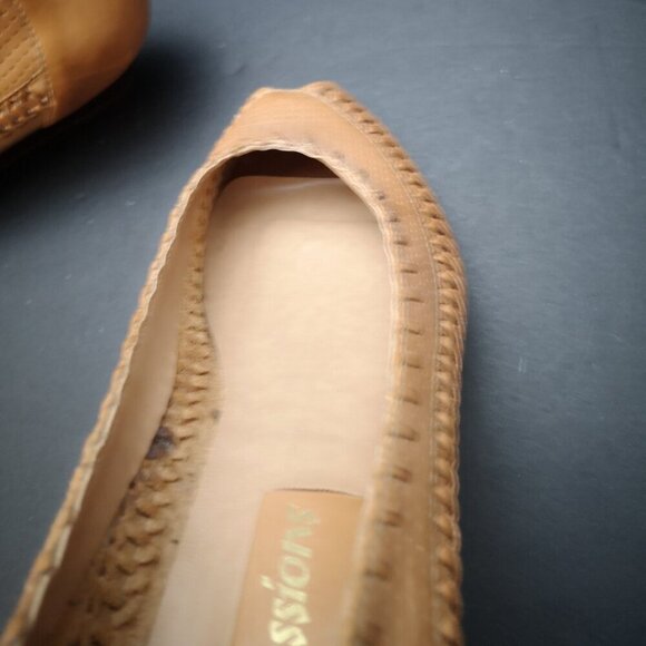 Impressions Ladies Size 8.5 B Tan Made in Brazil Leather Upper Wedge Heel Shoes - Picture 10 of 10